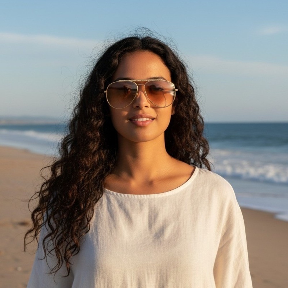 Vintage MCM Gold Studded Aviator Sunglasses